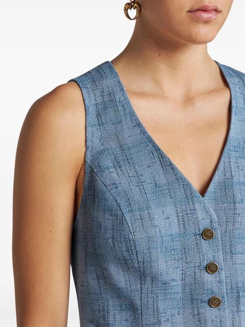 ETRO slub waistcoat - Blue
