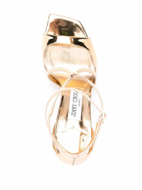 Jimmy Choo Azia metallic-effect sandals - Yellow