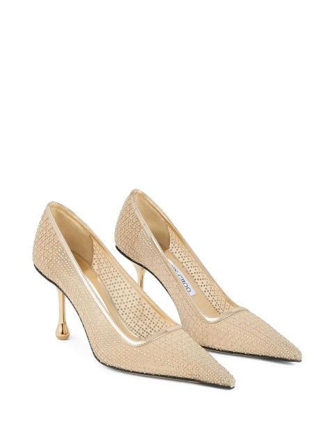 Jimmy Choo 80mm Ixia embellished heeled pumps - Gold