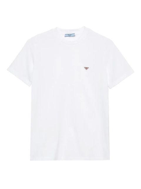 Prada enamel triangle logo T-shirt - White - zdjęcie produktu nr 1