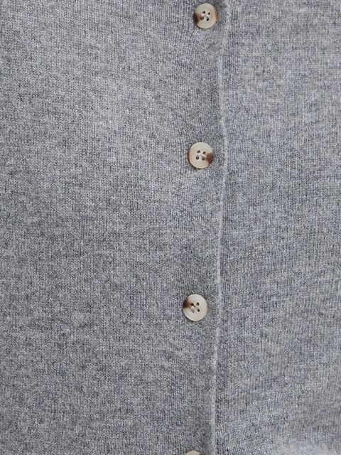 Answear.LAB kardigan z wełny merino z szalem damski kolor szary lekki