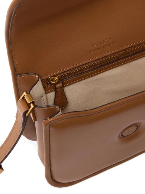 PINKO small bird antique-gold satchel - Brown