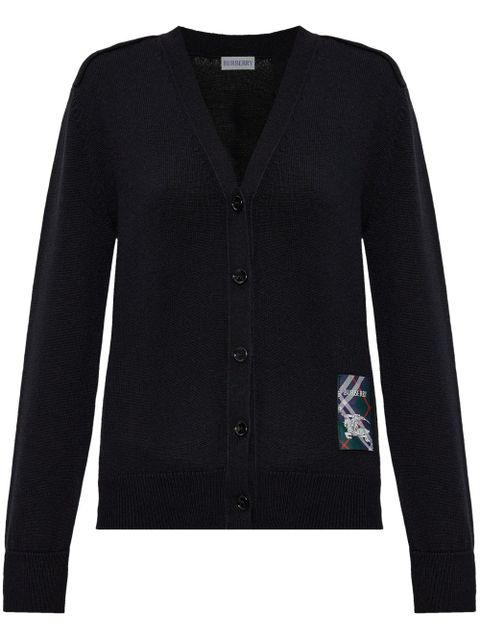 Burberry wool V-neck cardigan - Black - zdjęcie produktu nr 1