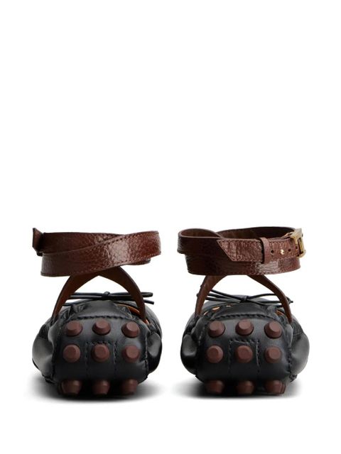 Tod's Gommino leather ballerina shoes - Black