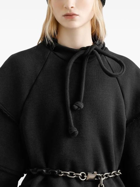 Dolce & Gabbana ruffled-sleeve drawstring sweatshirt - Black
