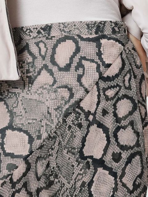 AllSaints spódnica z domieszką jedwabiu CASSIE