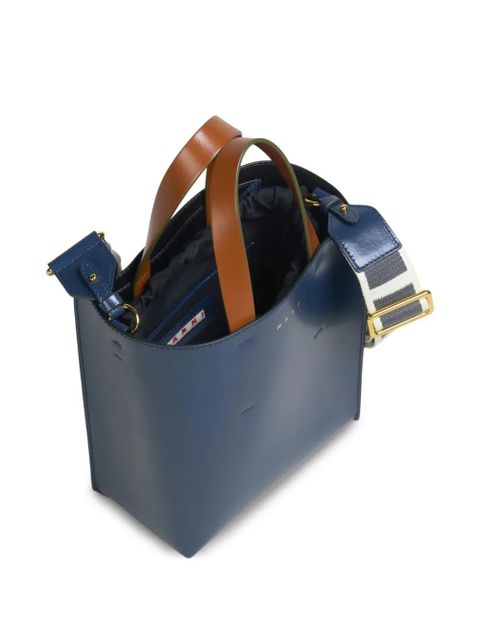 Marni mini Museo two-tone structured tote bag - Blue