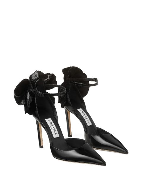 Jimmy Choo 100mm Marja bow ankle-strap pumps - Black - zdjęcie produktu nr 2