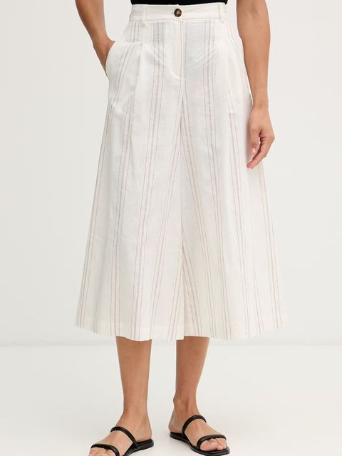 United Colors of Benetton spodnie culottes damskie z lnem - zdjęcie produktu nr 1