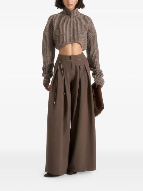 Manière De Voir Flora pleated belted trousers - Brown - zdjęcie produktu nr 2