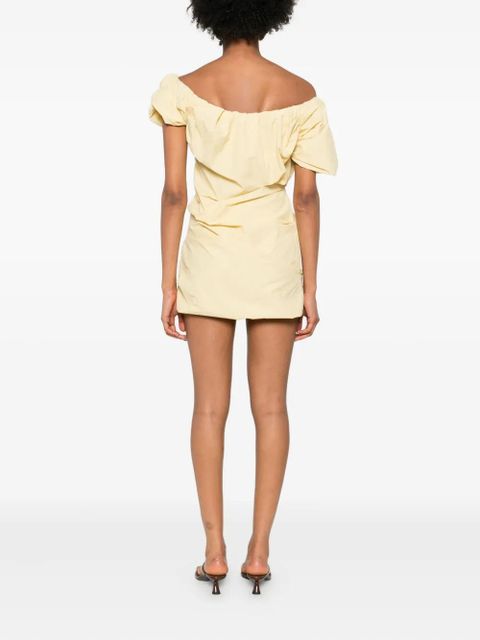Paris Georgia Rio puff-sleeve mini dress - Yellow