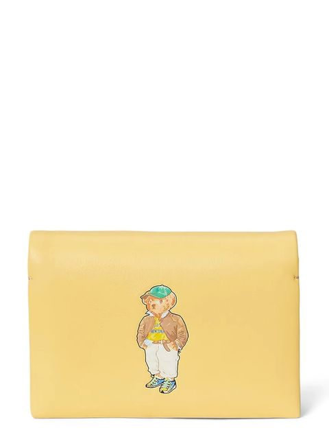 Polo Ralph Lauren portfel skórzany damski kolor żółty 427971201 - zdjęcie produktu nr 1