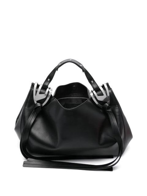 Diesel knot-D top-handle bag - Black
