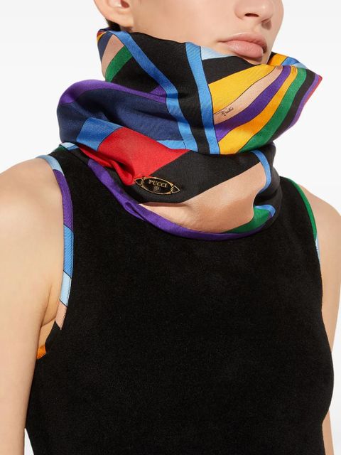 PUCCI Iride-print silk snood scarf - Blue