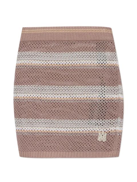 AMIRI Crochet striped mini skirt - Neutrals - zdjęcie produktu nr 1