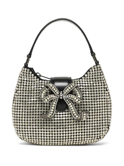 Self-Portrait crystal-embellished bow-detail tote bag - Silver - zdjęcie produktu nr 1
