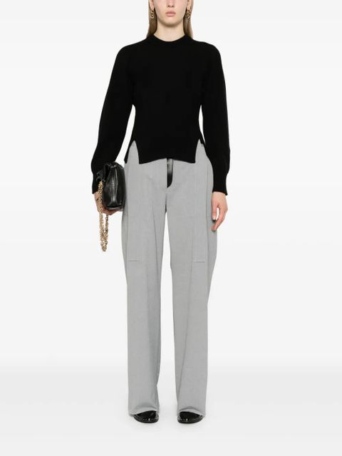 Alexander McQueen corset-style ribbed jumper - Black