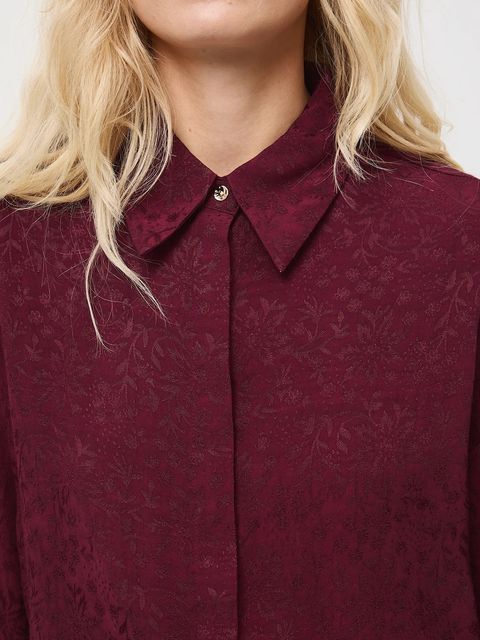 Medicine koszula damska kolor bordowy regular z kołnierzykiem klasycznym