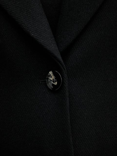 Sisley płaszcz wełniany kolor czarny przejściowy 2JJYLN04Z