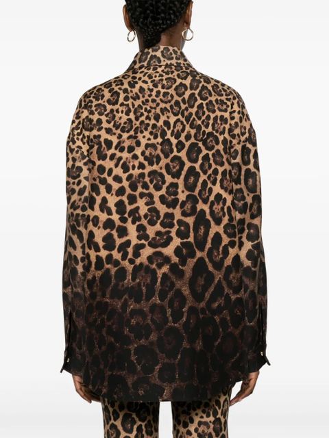 Valentino Garavani leopard-print shirt jacket - Brown