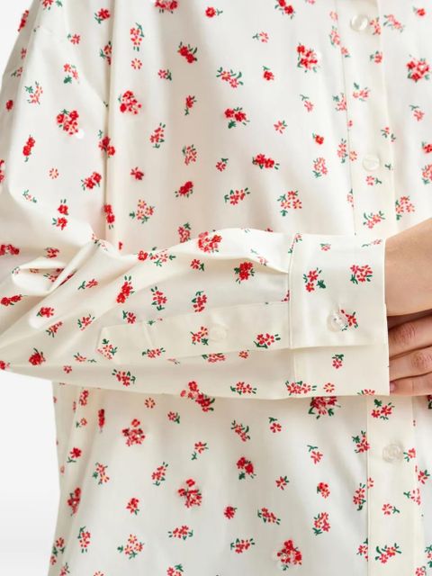 Essentiel Antwerp cotton floral shirt - White