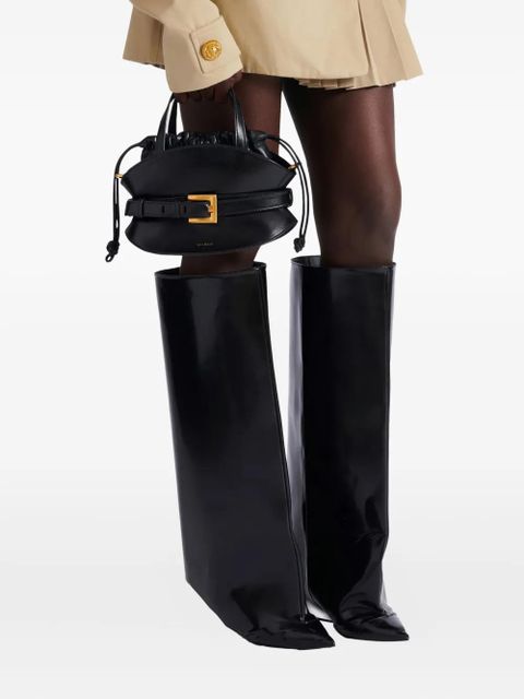 Balmain mini belted-detail tote bag - Black - zdjęcie produktu nr 2