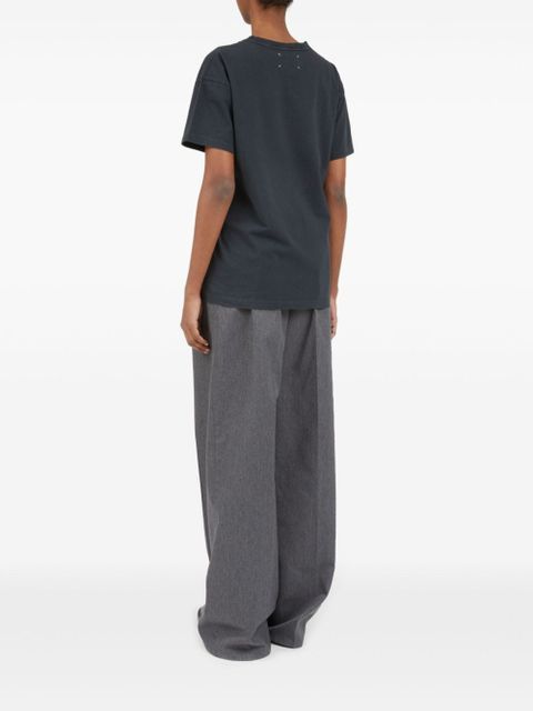 Maison Margiela logo-embroidered cotton T-shirt - Grey