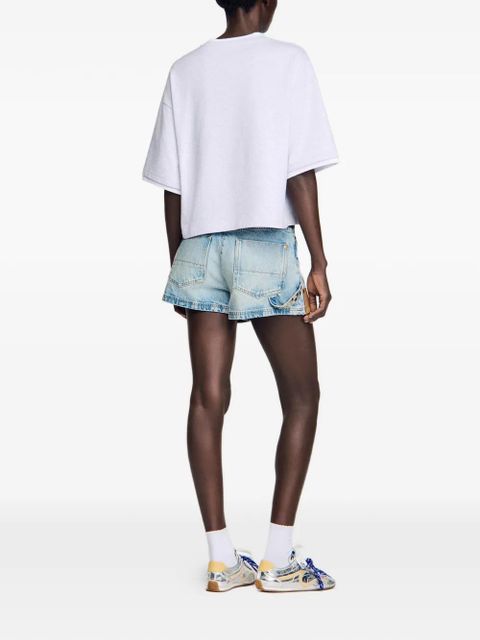 SANDRO logo-embroidered T-shirt - Grey