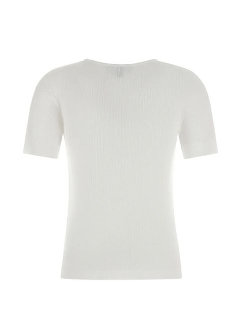 GANNI ribbed logo-embroidered T-shirt - White - zdjęcie produktu nr 2