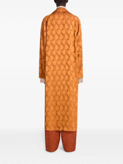 DRIES VAN NOTEN patterned-jacquard coat - Orange