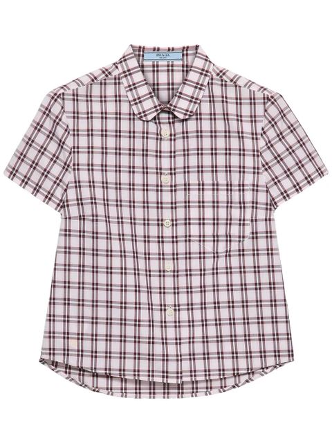 Prada check-print cotton shirt - Pink - zdjęcie produktu nr 1