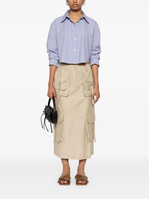 Acne Studios striped cropped cotton shirt - Blue