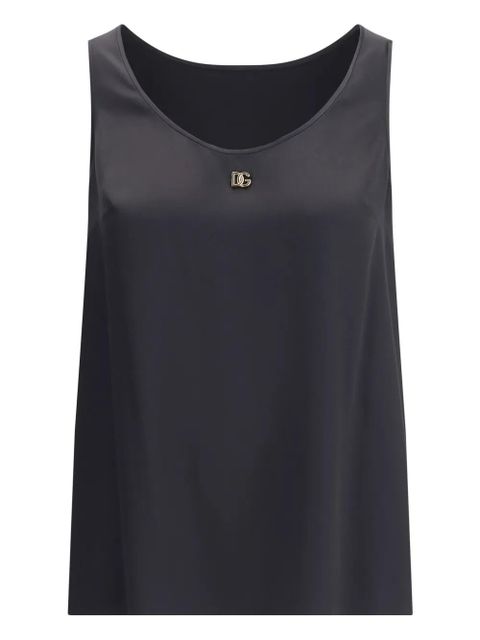 Dolce & Gabbana logo-plaque silk top - Black - zdjęcie produktu nr 1
