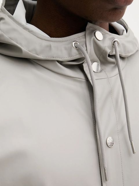 Rains kurtka 12020 Long Jacket kolor szary przejściowa 12020