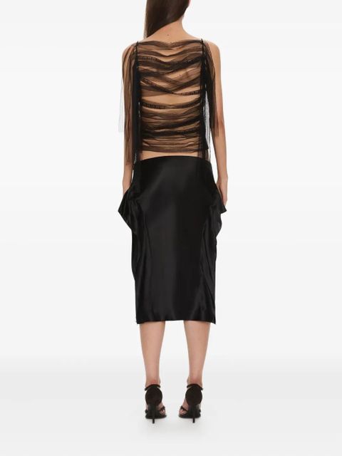 Christopher Esber Lattice lace silk midi skirt - Black - zdjęcie produktu nr 2