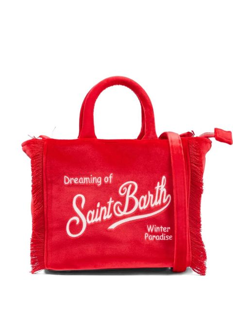 MC2 Saint Barth mini Vanity fringe lettering tote bag - Red - zdjęcie produktu nr 1
