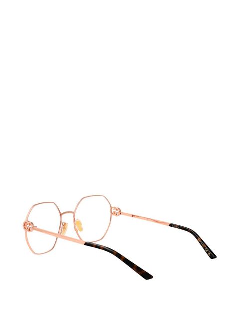 Gucci Eyewear geometric logo-embellished glasses - Pink