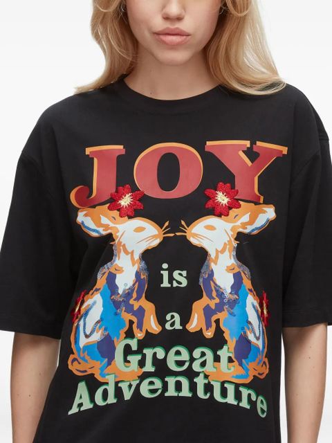 3.1 Phillip Lim graphic-print floral-embroidery T-shirt - Black - zdjęcie produktu nr 2