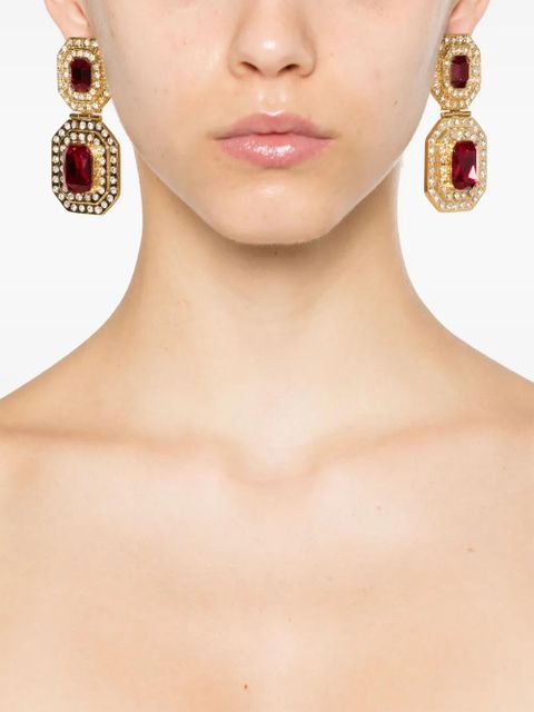 Alessandra Rich crystal-embellished earrings - Gold - zdjęcie produktu nr 2