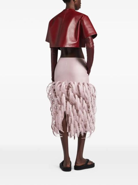 Balenciaga short-sleeve leather T-shirt - Red