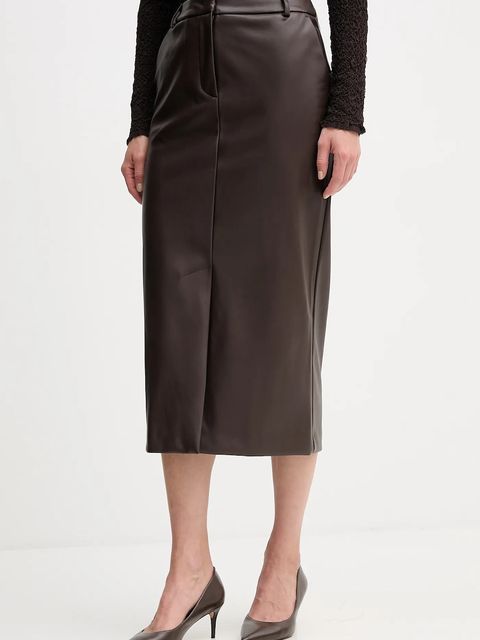 Sandro Ferrone spódnica kolor brązowy midi prosta S15YBFRIBES - zdjęcie produktu nr 1