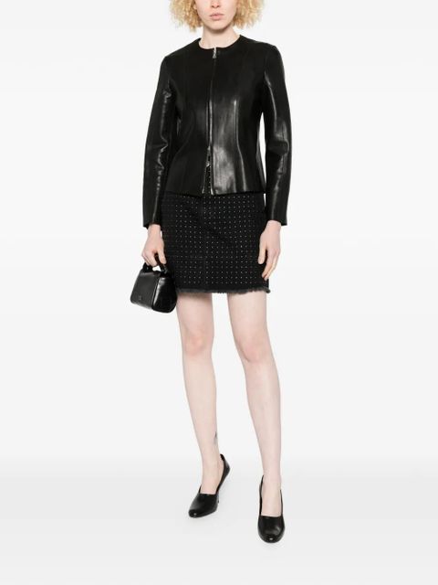 PINKO Laredo studded frayed mini skirt - Black - zdjęcie produktu nr 2