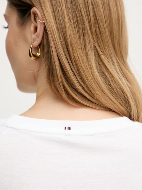 Tommy Hilfiger t-shirt bawełniany damski kolor beżowy UW0UW06236