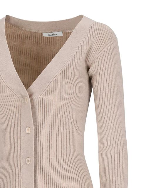 Max Mara V-neck ribbed cardigan - Neutrals