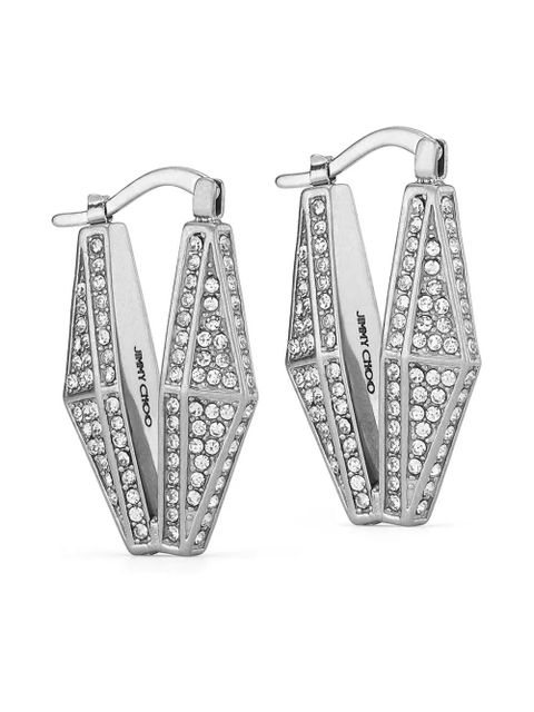 Jimmy Choo Diamond Chain crystal-embellished earrings - Silver