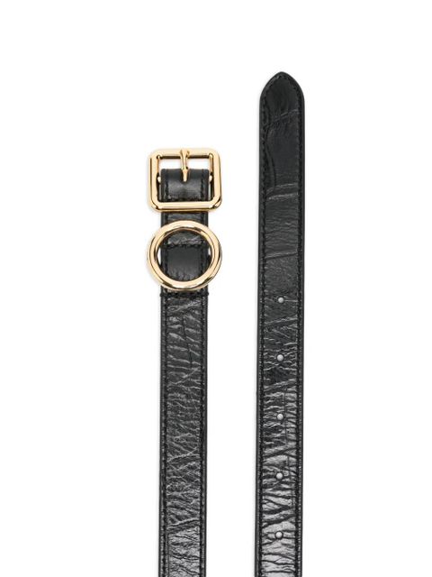 Jacquemus round-buckle leather belt - Black - zdjęcie produktu nr 2