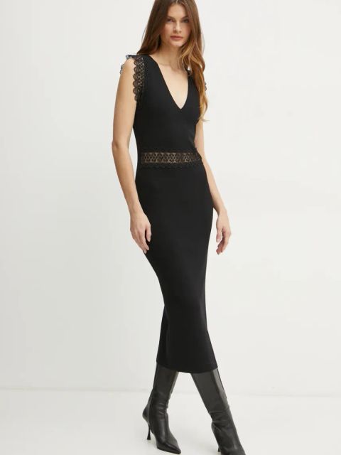 Morgan sukienka RMYA kolor czarny midi dopasowana RMYA