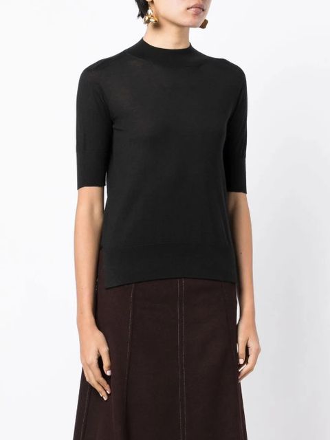 Jil Sander short sleeve fine-knit top - Black - zdjęcie produktu nr 2