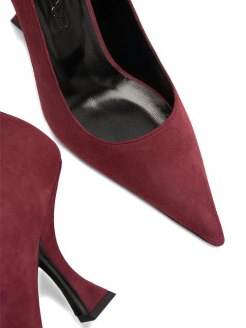 BY FAR Viva pointed sculpted heel pumps - Red