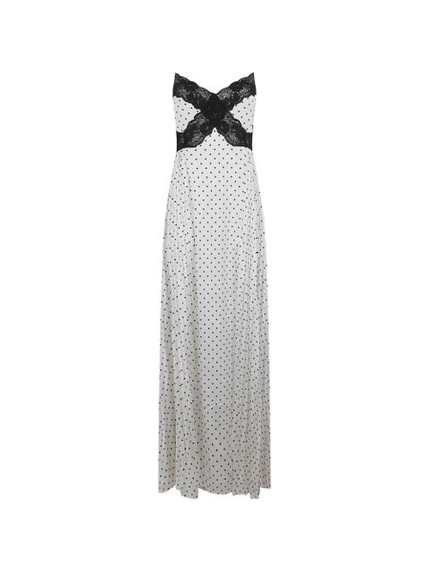 Self-Portrait lace-trimmed polka-dot dress - White - zdjęcie produktu nr 1